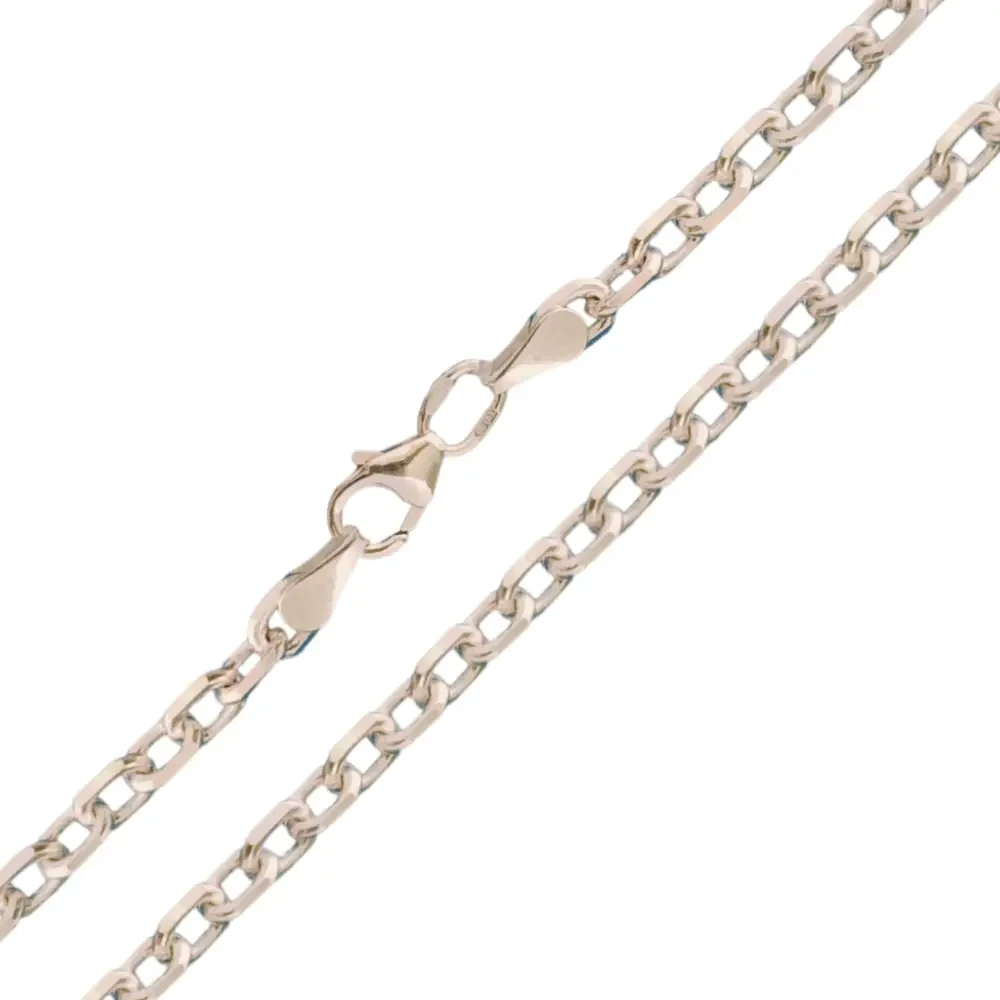 Якірний чоловічий ланцюг з срібла з алмазною гранню 90102110044