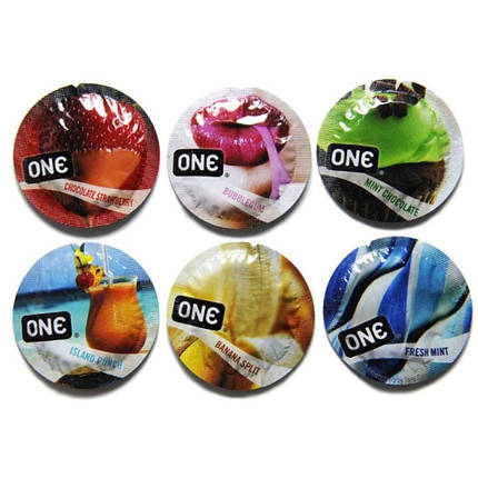 Набір презервативів з різними уподобаннями ONE Flavor Waves (ціна за упаковку 12 шт), фото 4