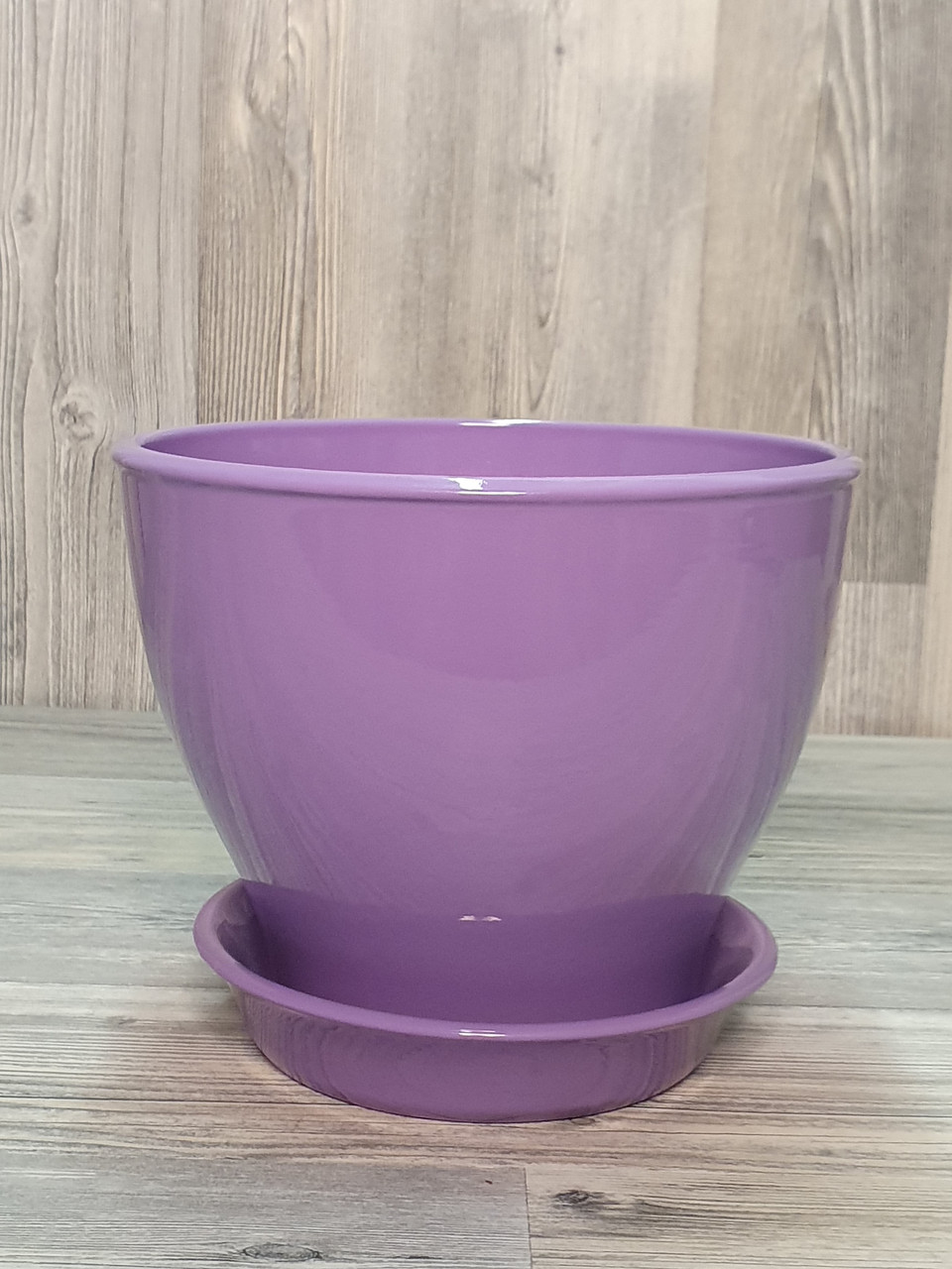 Горщик/вазон 1,6 л. для квітів Фіолетовий, з піддоном, кімнатних (домашніх) рослин