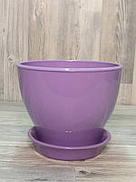 Горщик/вазон 1,6 л. для квітів Фіолетовий, з піддоном, кімнатних (домашніх) рослин