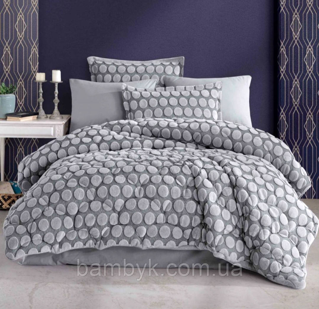 Постільний комплект з ковдрою 200x220 Clasy "Perla" простирадло на гумці 160x200 4-наволочки Туреччина