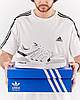 Кросівки чоловічі Adidas Drop Step low White Кеди Адідас Дроп Степ білі шкіряні модні низькі, фото 3