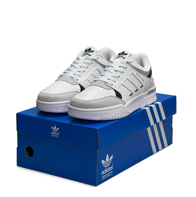 Кросівки чоловічі Adidas Drop Step low White Кеди Адідас Дроп Степ білі шкіряні модні низькі