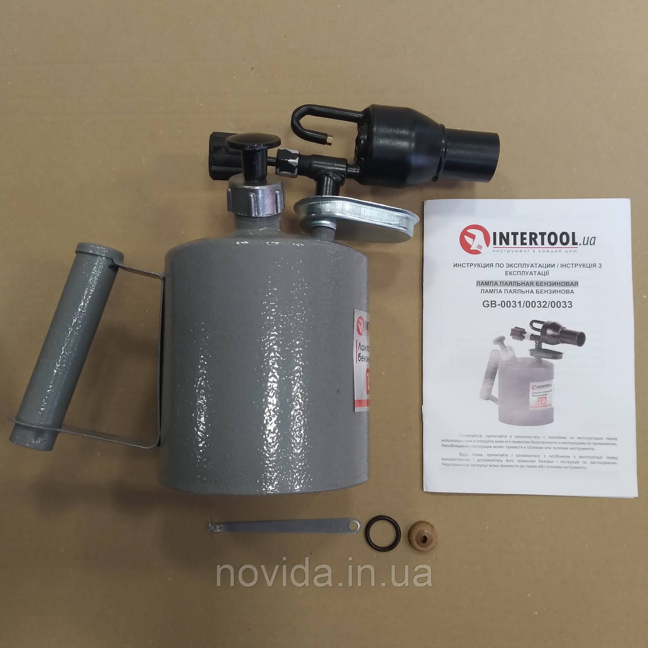 Лампа паяльна бензинова 1.5 л INTERTOOL GB-0032