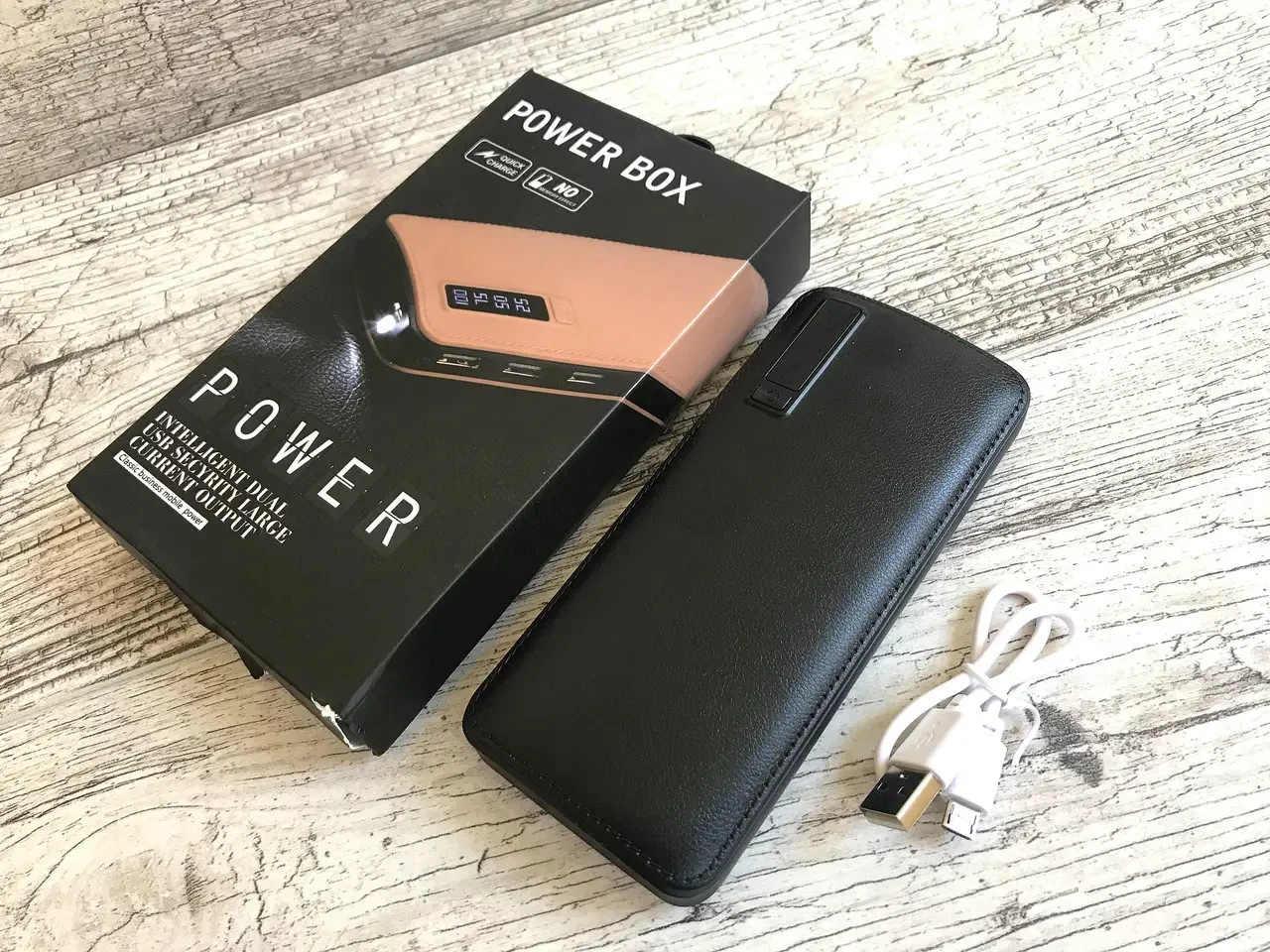 Power Bank 50000 mah Коричневий з екраном 3 USB + ліхтарик, павер банк SV227