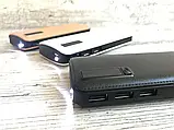 Power Bank 50000 mah Коричневий з екраном 3 USB + ліхтарик, павер банк SV227, фото 3