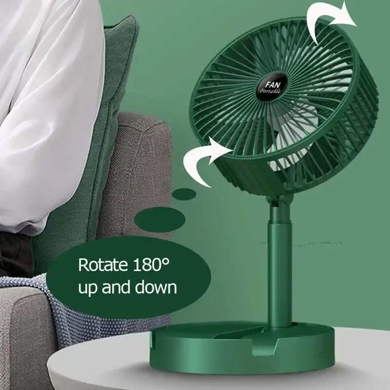 Мінівентилятор Telescopic Folding Fan з USB (білий, зелений, чорний), Портативний настільний вентилятор SV227