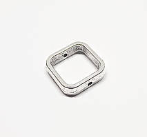 Намистини металеві Finding Рамка пласка квадратна до 10 мм Античне срібло 14 мм х 14 мм Отвір 1 мм