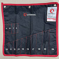 Чохол для гайкових ключів 14 кишень від 6 до 24 ключа 430x430 мм пр-во INTERTOOL BX-9009