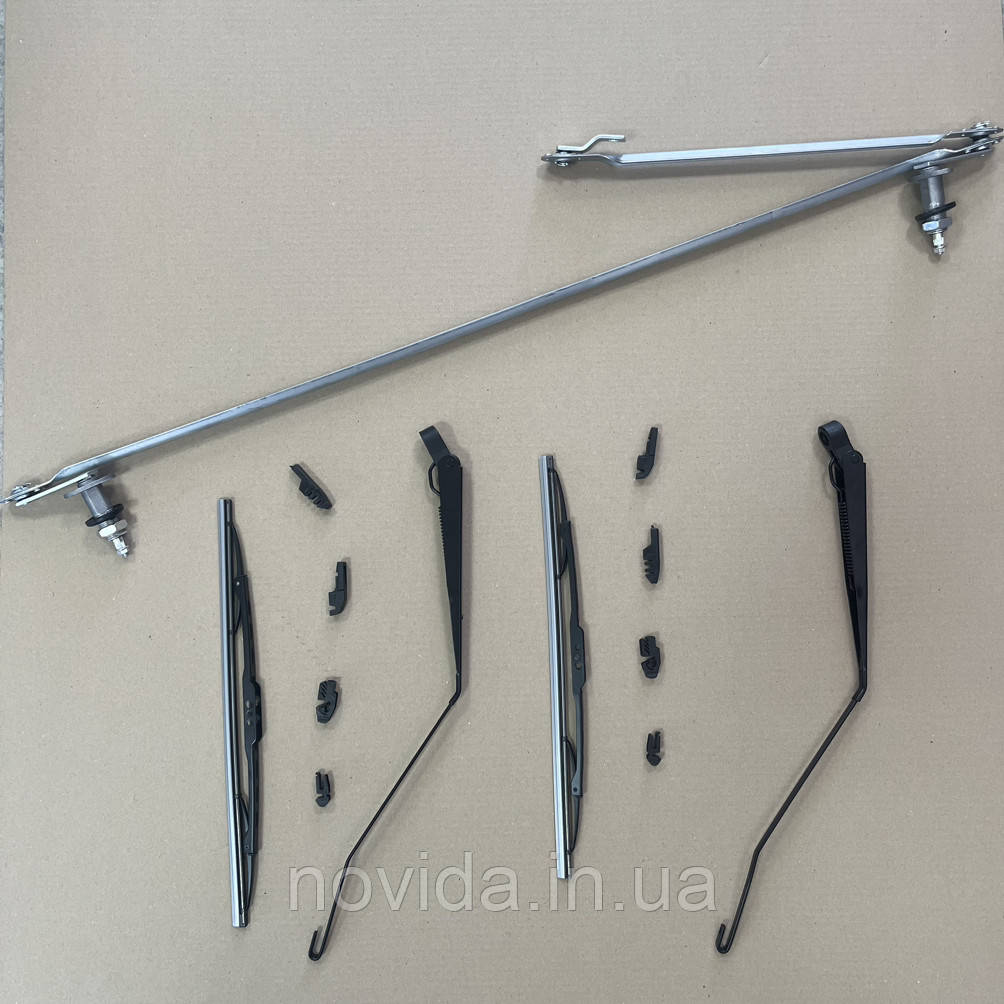 Трапеція склоочисника КАМАЗ (на 2 щітки) (комплект трапеція+важелі+щітки) 271.5205500-01