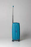 Валіза мала S поліпропілен блакитна 55х40х21+5см/47л/2.6кг/Airtex 245, фото 3