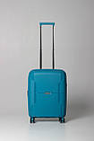 Валіза мала S поліпропілен блакитна 55х40х21+5см/47л/2.6кг/Airtex 245, фото 2