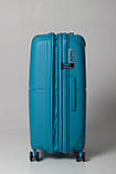 Валіза мала S поліпропілен блакитна 55х40х21+5см/47л/2.6кг/Airtex 245, фото 9