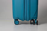 Валіза мала S поліпропілен блакитна 55х40х21+5см/47л/2.6кг/Airtex 245, фото 7