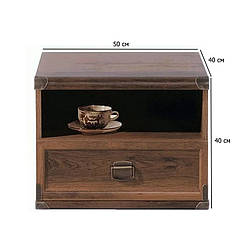 Приліжкова тумба Індіана 50 см дуб шутер у стилі кантрі у підліткову кімнату