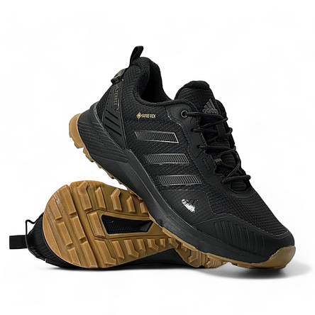 Чоловічі зимові кросівки Adidas на мембрані і флісі чорні демісезонні, фото 1