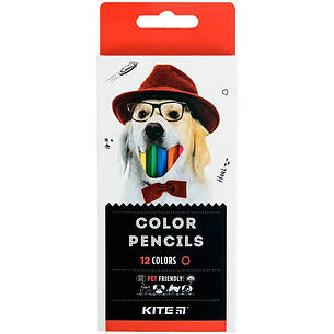 Олівці кольорові Kite Dogs K22-051-1, 12 кольорів, фото 1