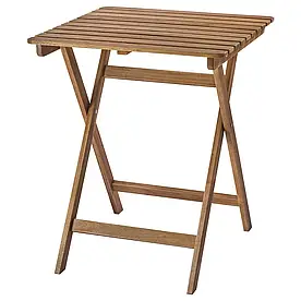 ASKHOLMEN АСКХОЛЬМЕН стіл, для вулиці, складаний темно-коричневий, 60x62 см
