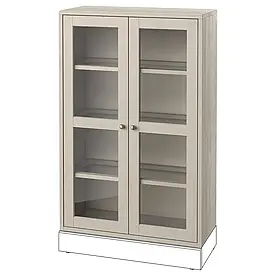 HAVSTA шафа зі скляними дверцятами, сіро-бежевий, 81x35x123 см