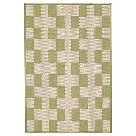 GÅNGSTIG кухонний килимок, плоский тканий зелений / кремовий, 60x90 см