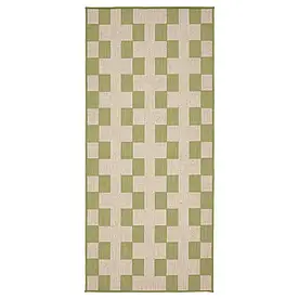 ГОНГСТІГ кухонний килимок, зелений/білий, 70x160 см