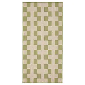 ГОНГСТІГ кухонний килимок, зелений/білий, 80x150 см