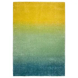 ХОТЕЛЛРУМ килим, довгий ворс, синій/зелений жовтий, 133x195 см