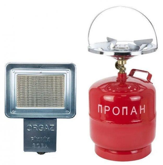 Газовий балон 8 л із пальником і газовим нагрівачем