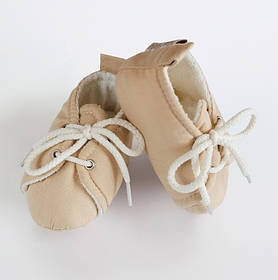 Пінетки для малюків бавовняні 8-10 см (0-6 місяців) MagBaby бежевий