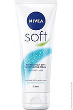 Освіжаючий зволожувальний крем Nivea Soft для обличчя, рук та тіла 75 мл