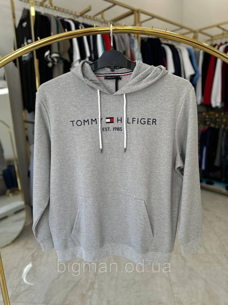 Чоловічий худі з капюшоном Tom 2504-3 (батал) 3-7XL сірий