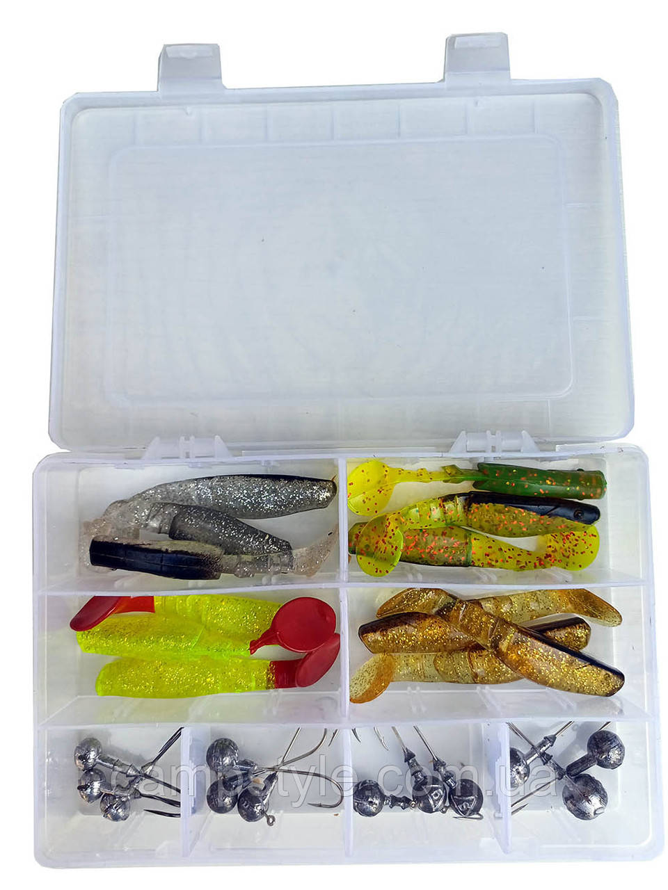 Набір No 5 віброхвостів Manns Predator 3 M-066 з джигами 12 шт. у коробці