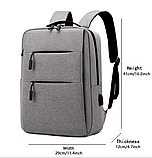 Рюкзак Oxford сірий для студента шкільний для підлітка для старшої школи 8 9 10 11 класу молодіжний для коледжу, фото 3