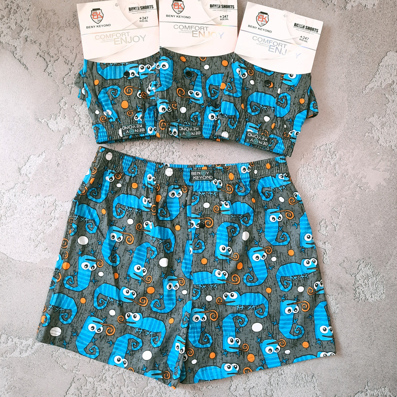 Чоловічі сімейні труси від XL до 4XL Beny Keyond з приколами боксери  бавовняні чоловіча білизна ціна за 1шт, фото 1