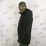 Парка тактична з капюшоном флісова 260 темна олива, фото 5