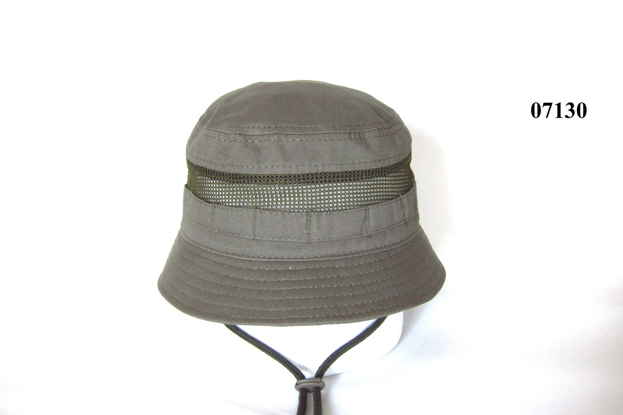 Панама літня котонова хакі з сіткою DAVANI 07130, фото 1