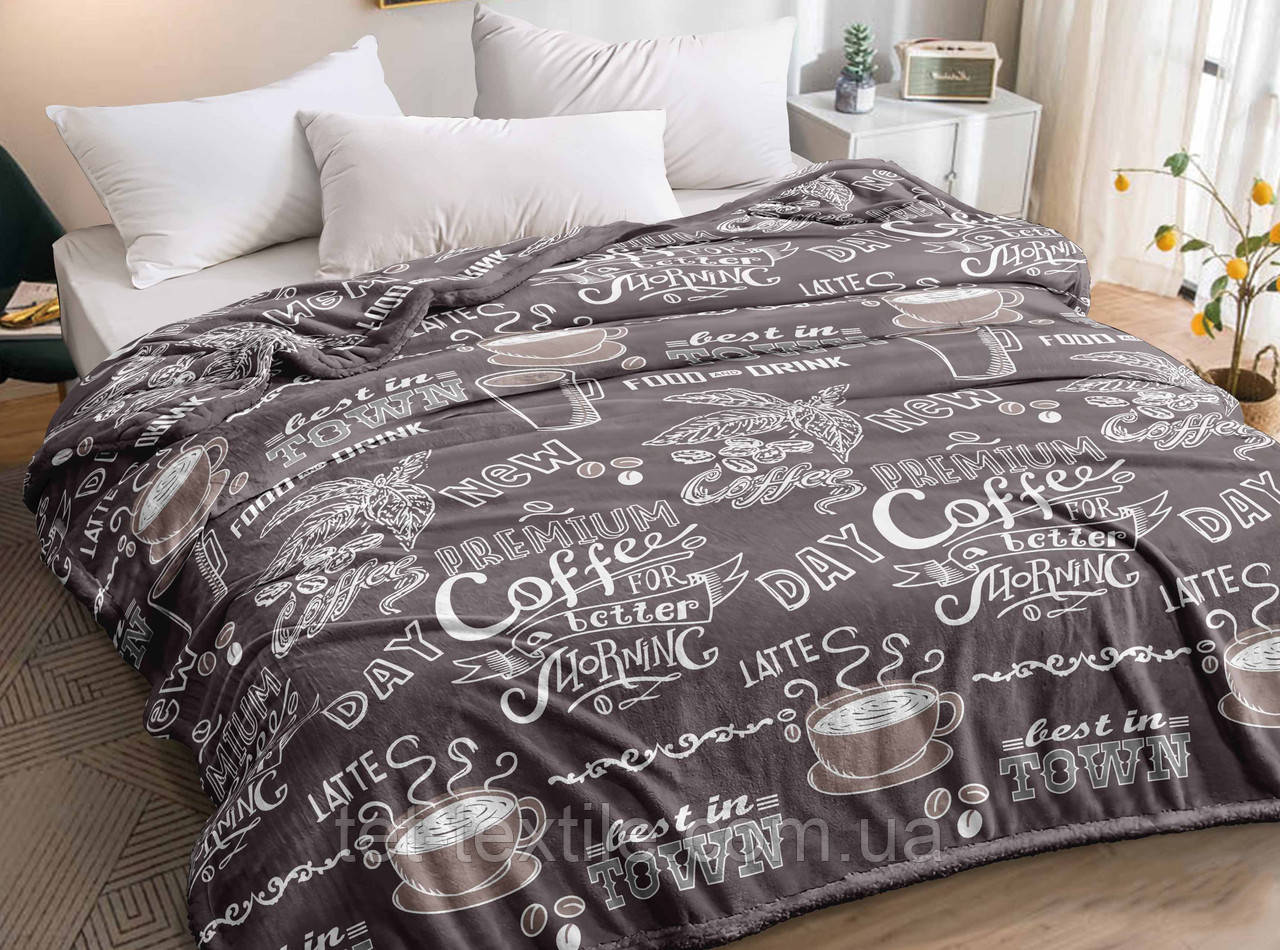 Плед з мікрофібри Велсофт Кава 200х220 см