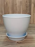 Горщик/вазон 1,6 л. для квітів Блакитний , з піддоном, кімнатних (домашніх) рослин