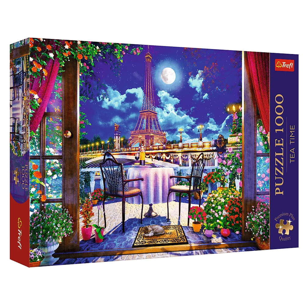 Пазл "Час чаювання. Париж у місячному сяйві" 1000 елементів Trefl Premium Plus Quality (5900511108439)