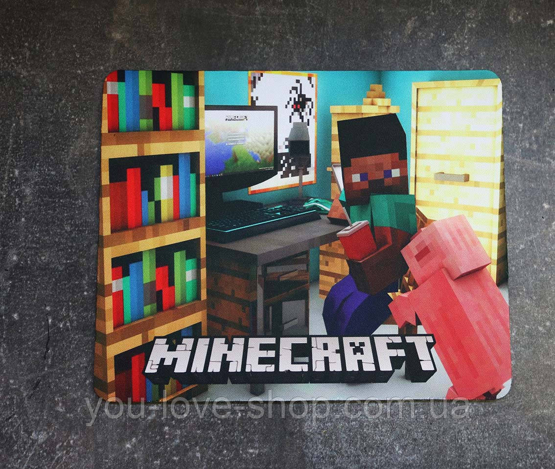 Килимок для мишки Minecraft "Час пограти" / Майнкрафт Розмір 22х18 см