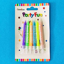 Свічки на торт "Великі" 9 см (6 шт.) кольорові