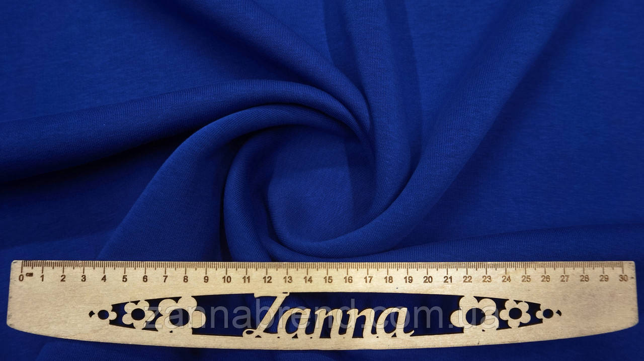 Тепла тканина футер трьохнитка з начосом (на флісі) колір електрик (Туреччина), фото 1