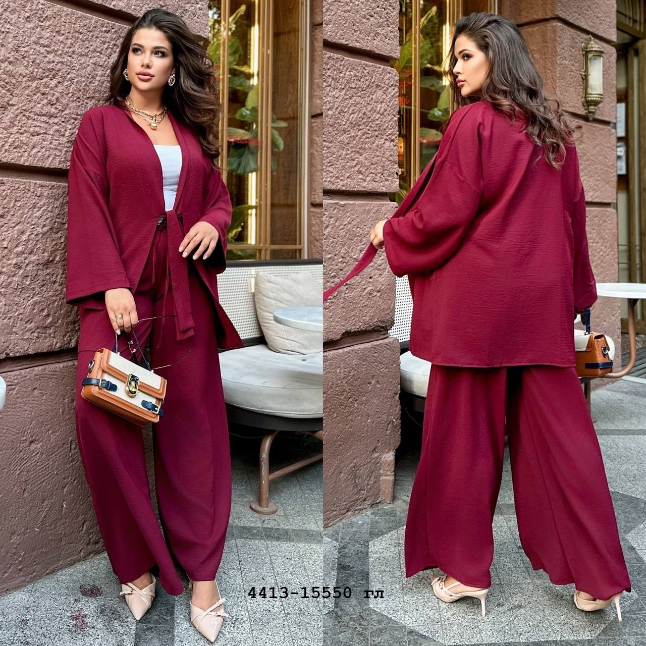 Костюм батальний (штани-палаццо+кардиган) 4413-15550 гл, фото 1