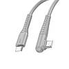USB Кабель Borofone BX105 Corriente 60W 3A Type-C to Type-C 1m, Grey, фото 5