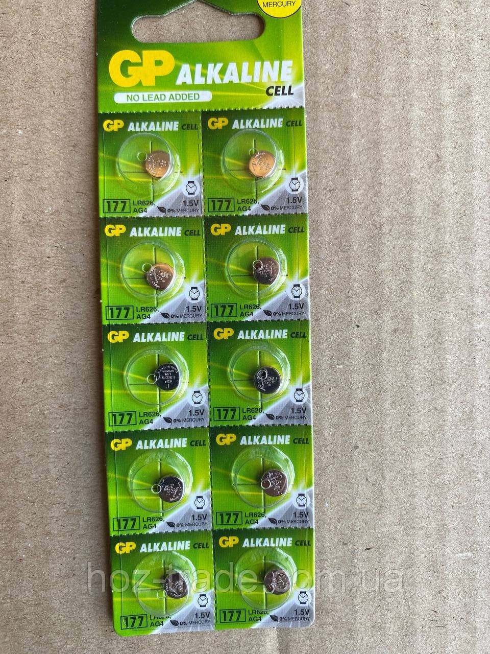 Батарейки GP 177-U10 Alkaline (G4, LR626) 10шт.