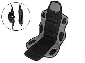 Накидка на сидіння з підігрівом 19002 GY/BK висока сер+чорн.