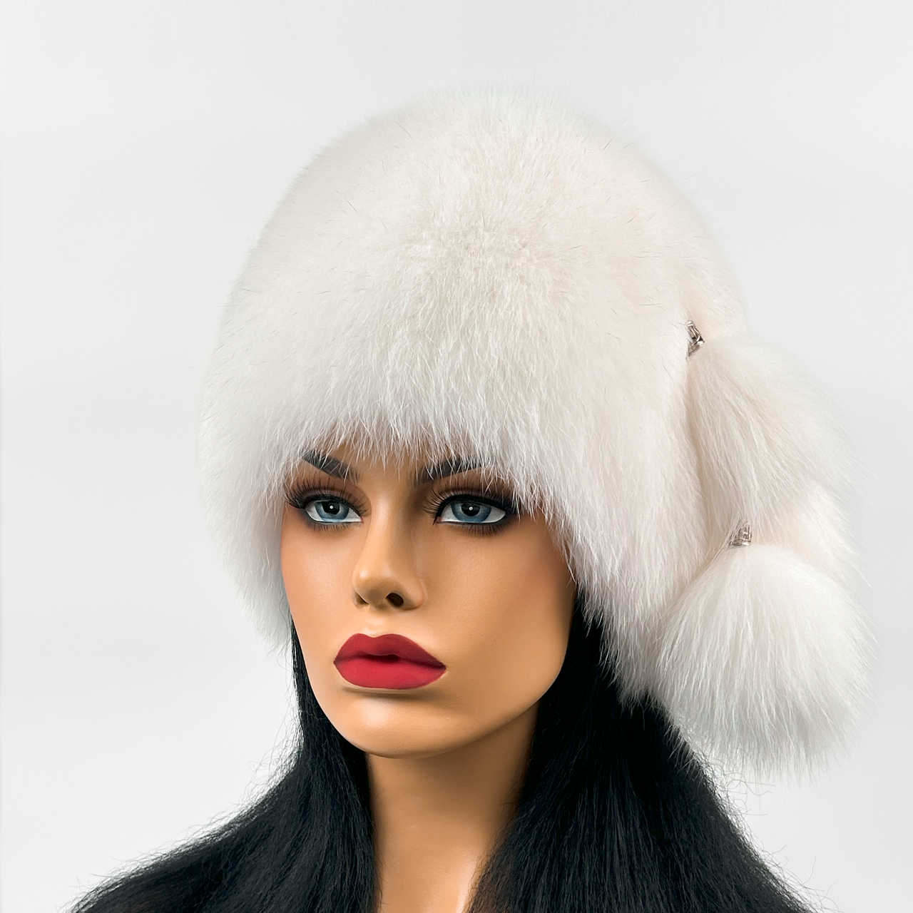 Хутряна шапка з песця "Кубанка" (біла)