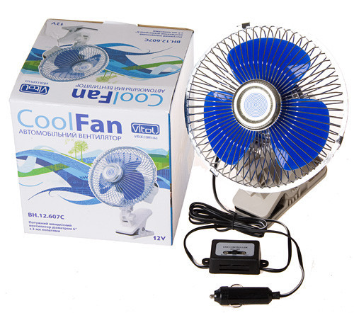 Вентилятор 6" ВН.12.607С 12V 120*/кліпса/2 скор, фото 1