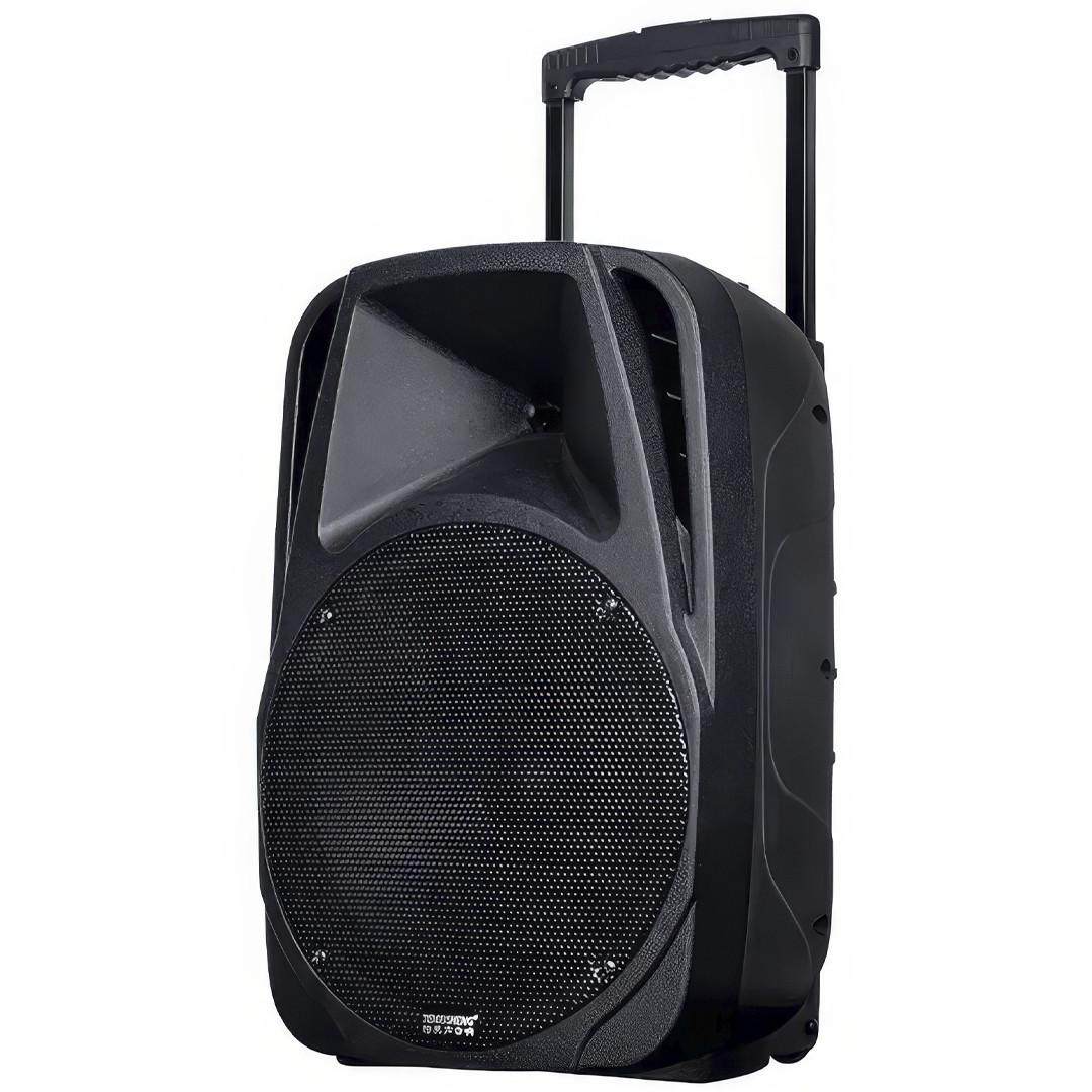 Переносна акустична система на колесах з 2 радіомікрофонами Temeisheng A18X Портативна Bluetooth колонка, фото 1
