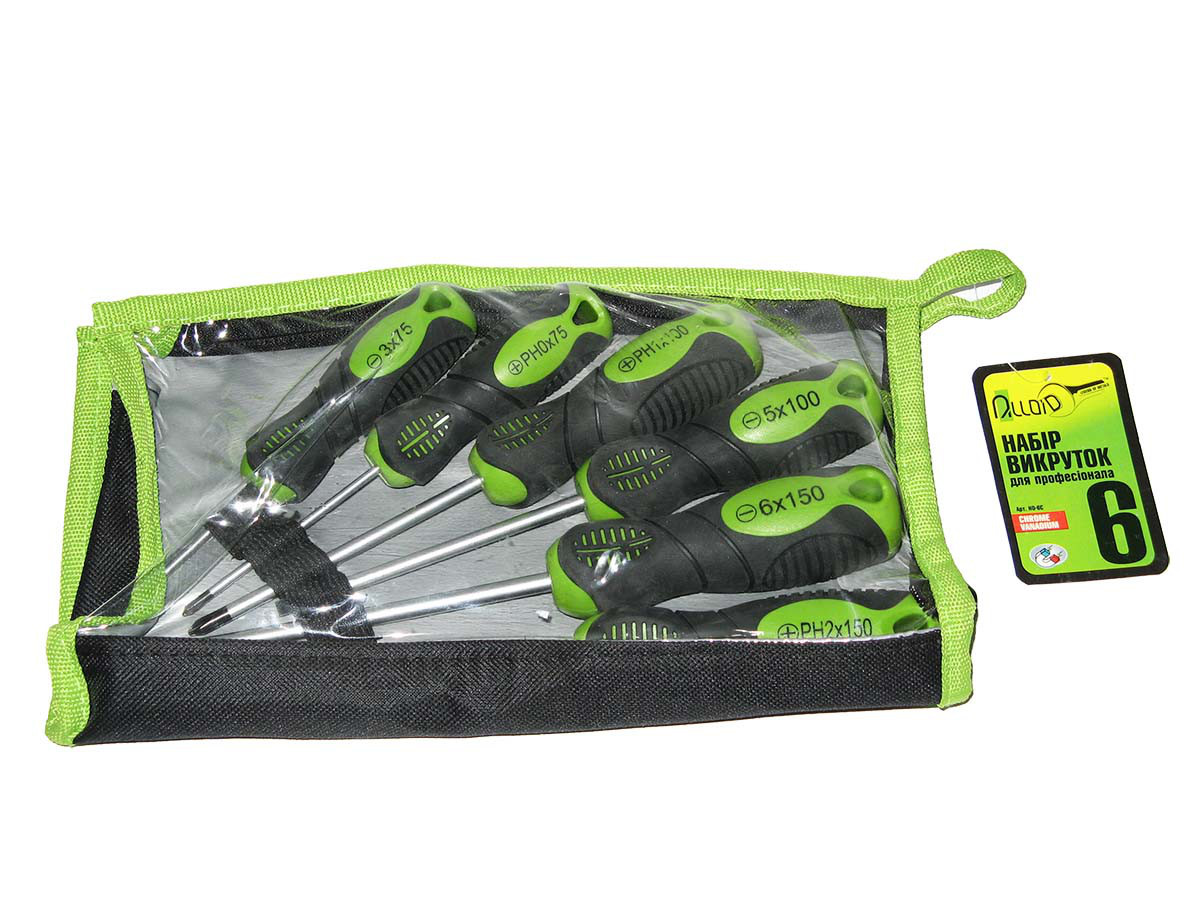 Набір викруток 6 предметів (сумка) Alloid (НВ-6С) (наб.), фото 1